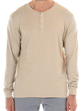 Original Paperbacks Tan Long Sleeve Henley/20153